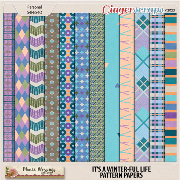 It's a Winter-ful Life Patterned Papers by Moore Blessings Digital Design 