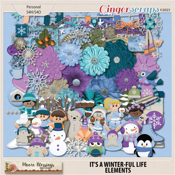 It's a Winter-ful Life Element Pack by Moore Blessings Digital Design 