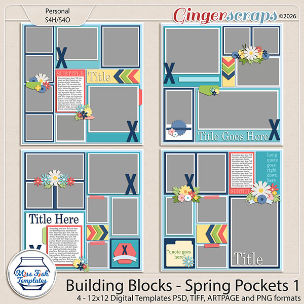 Building Blocks - Spring Pockets 1 by Miss Fish