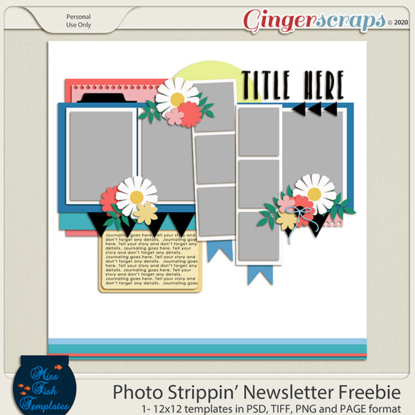 Photo Strippin Newsletter Freebie from Miss Fish Templates