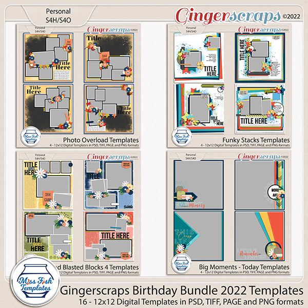 Birthday Bundle 2022 Templates by Miss Fish 