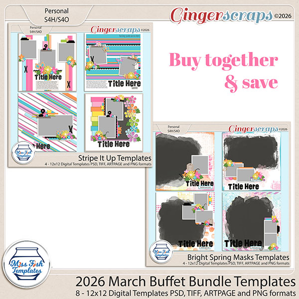 2026 March Buffet Template Bundle by Miss Fish