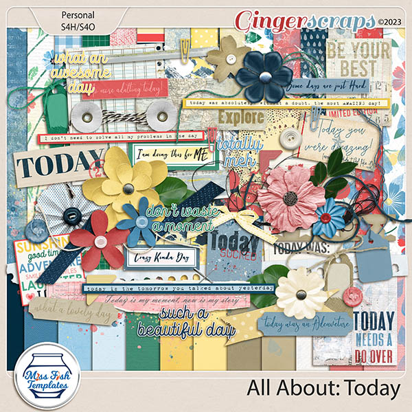 All About: Today Digital Scrapbooking Kit by Miss Fish