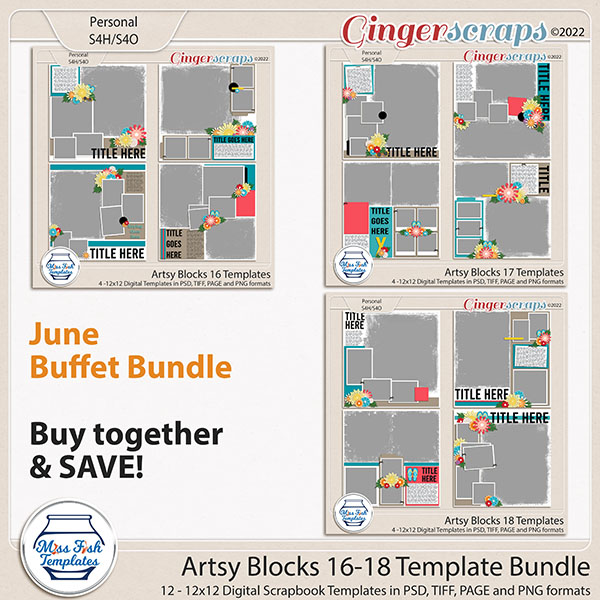 Artsy Blocks 16-18 Template Bundle by Miss Fish