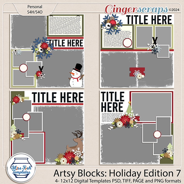 Artsy Blocks: Holiday Edition 7 Templates by Miss Fish