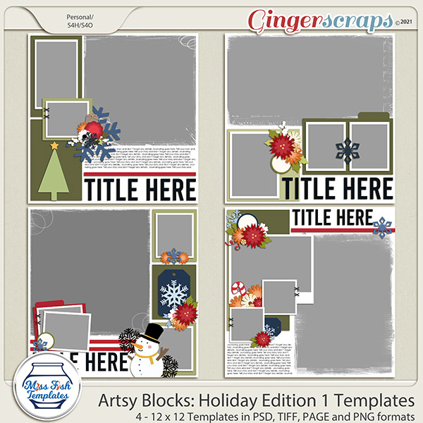 Artsy Blocks : Holiday Edition 1 Templates by Miss Fish