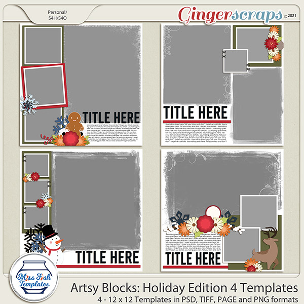 Artsy Blocks : Holiday Edition 4 Templates by Miss Fish