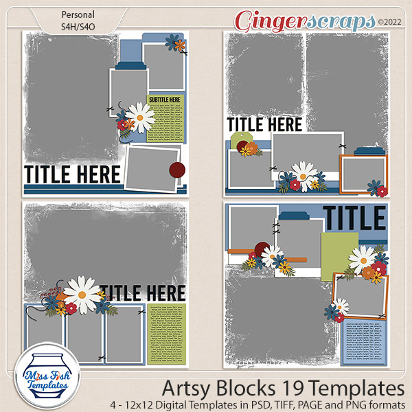 Artsy Blocks 19 Templates by Miss Fish