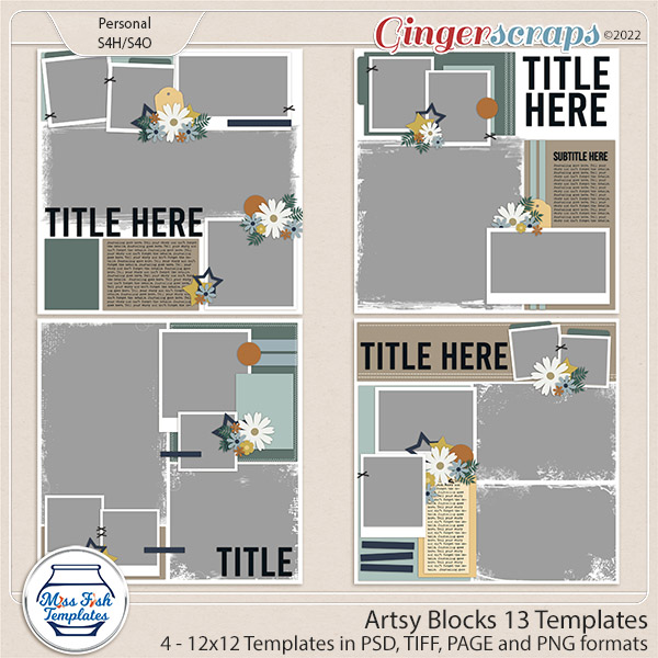 Artsy Blocks 13 Templates by Miss Fish