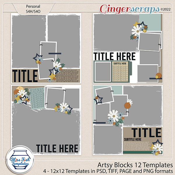 Artsy Blocks 12 Templates by Miss Fish