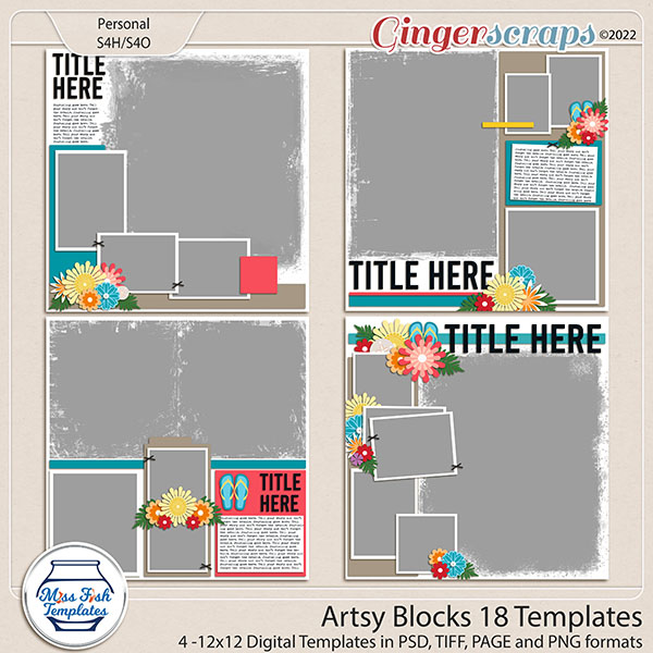 Artsy Blocks 18 Templates by Miss Fish