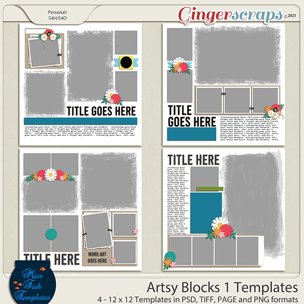 Artsy Blocks 1 Templates by Miss Fish