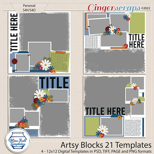 Artsy Blocks 21 Templates by Miss Fish