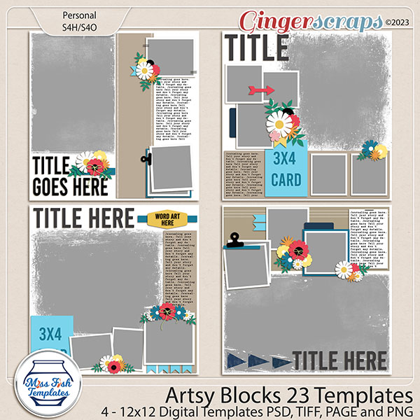 Artsy Blocks 23 Templates by Miss Fish