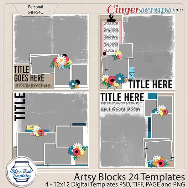 Artsy Blocks 24 Templates by Miss Fish