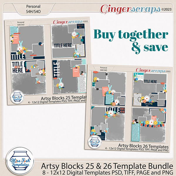 Artsy Blocks 25 & 26 Template Mini Bundle by Miss Fish