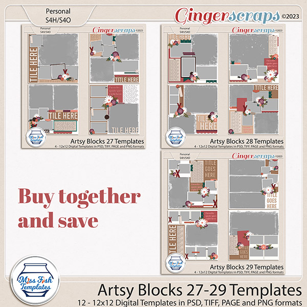 Artsy Blocks 27-29 Template Bundle by Miss Fish