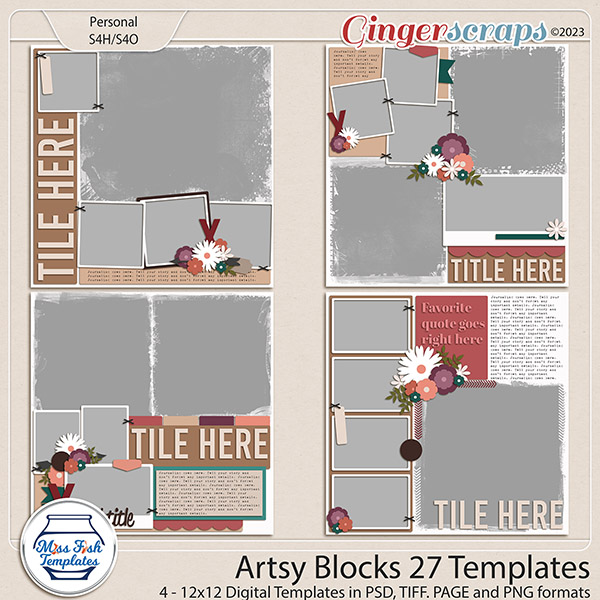 Artsy Blocks 27 Templates by Miss Fish