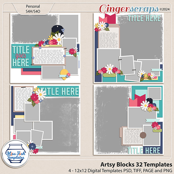 Artsy Blocks 32 Templates by Miss Fish