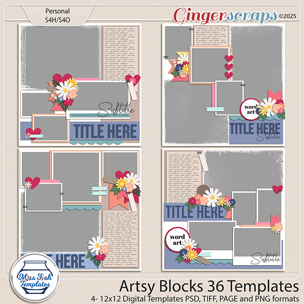 Artsy Blocks 36 Templates by Miss Fish
