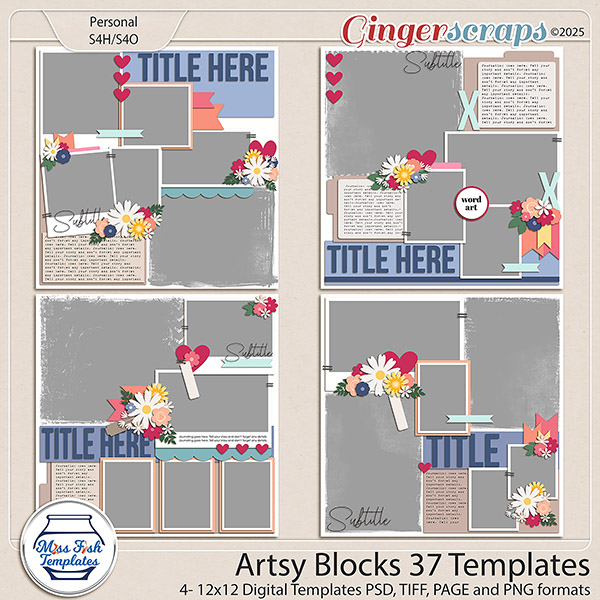 Artsy Blocks 37 Templates by Miss Fish