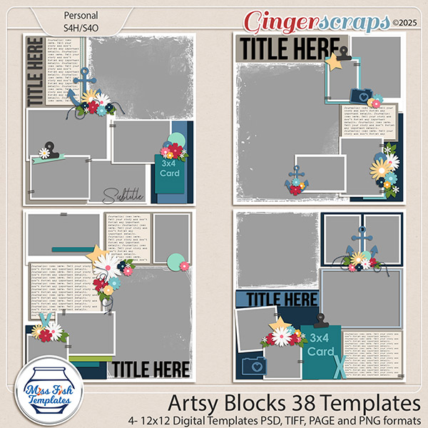 Artsy Blocks 38 Templates by Miss Fish