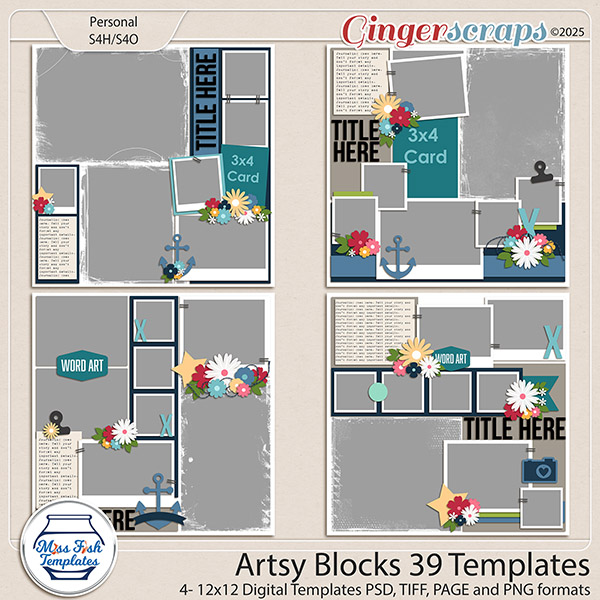 Artsy Blocks 39 Templates by Miss Fish