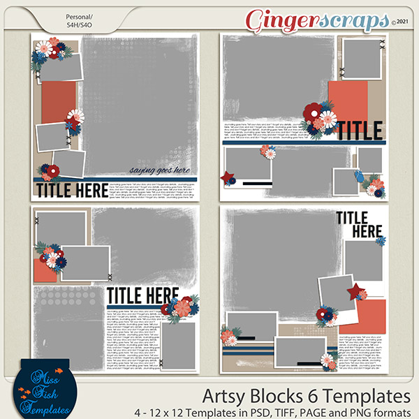 Artsy Blocks 6 Templates by Miss Fish