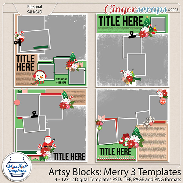 Artsy Blocks: Merry 3 Templates by Miss Fish