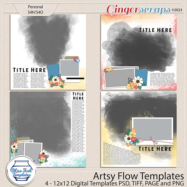 Artsy Flow Templates by Miss Fish 