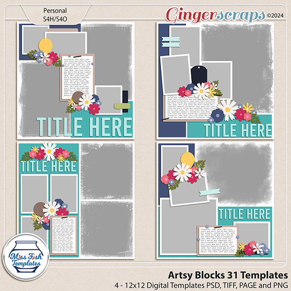 Artsy Blocks 31 Templates by Miss Fish