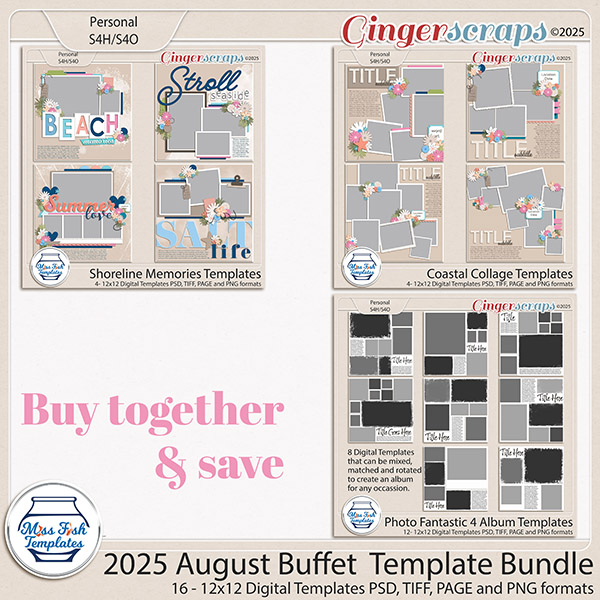 2025 August Buffet Template Bundle by Miss Fish