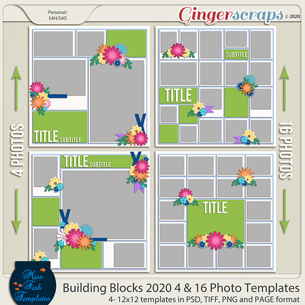 Building Blocks 2020 4 and 16 Templates by Miss Fish