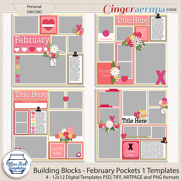 Building Blocks - February Pockets 1 by Miss Fish