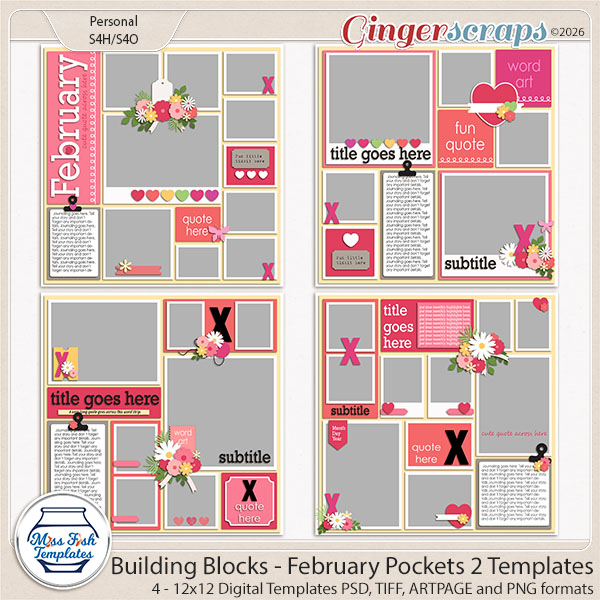 Building Blocks - February Pockets 2 by Miss Fish