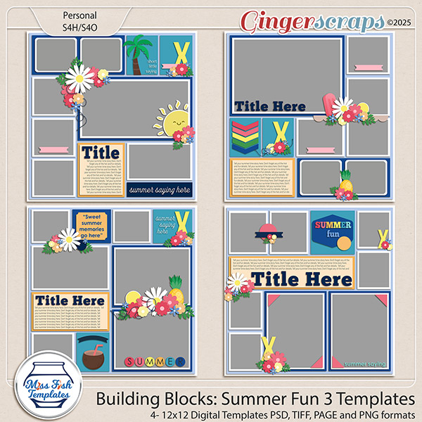 Building Blocks: Summer Fun 3 Templates by Miss Fish