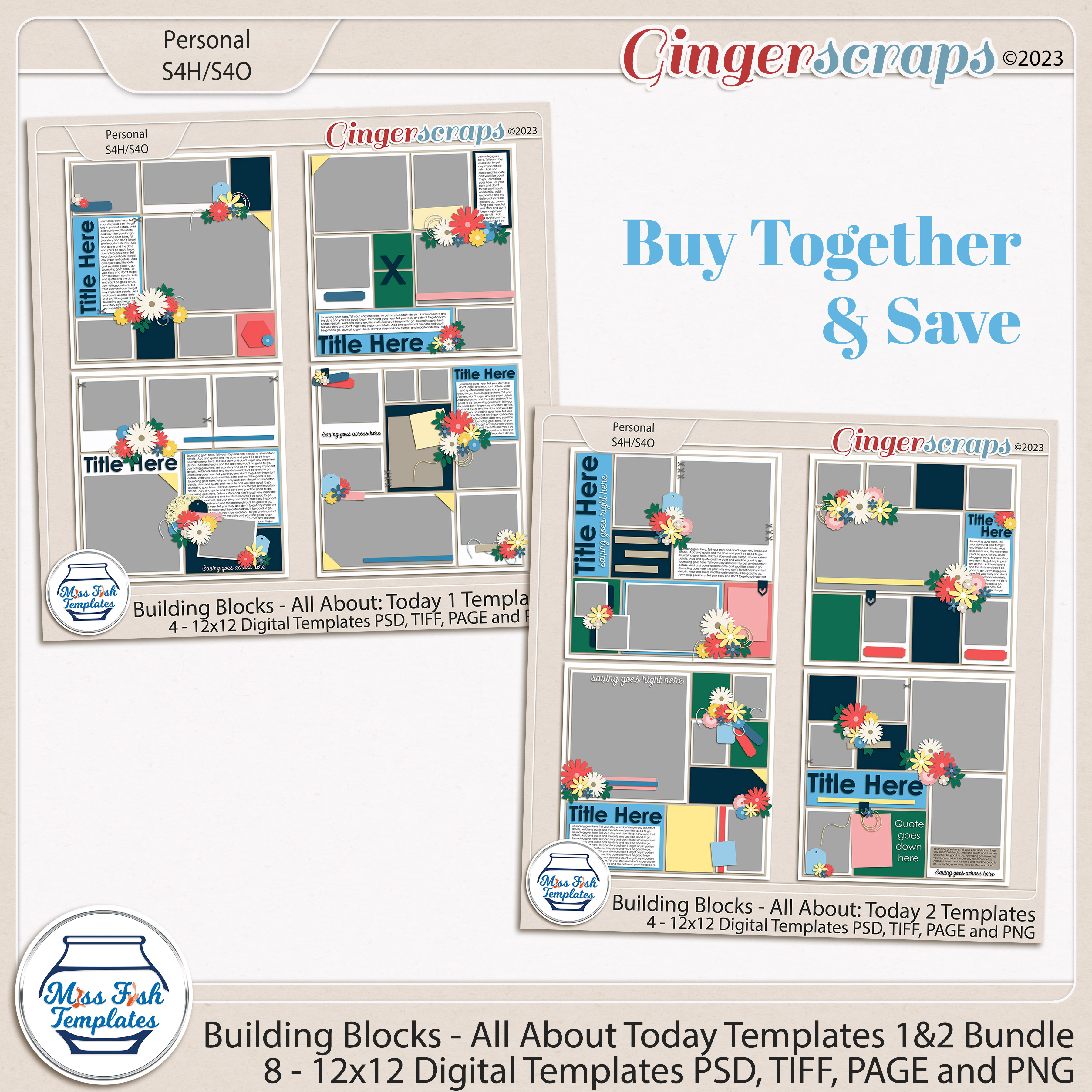 Building Blocks - All About: Today 1 & 2 Template Bundle by Miss Fish