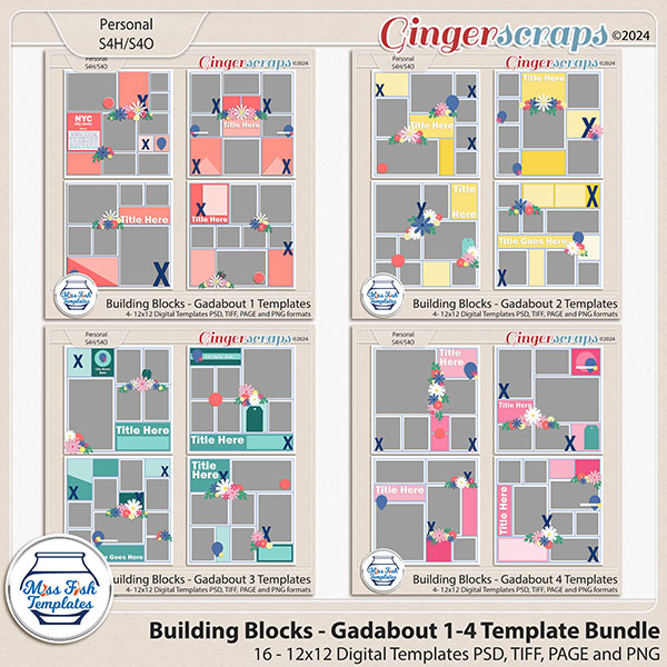 Building Blocks - Gadabout 1-4 Template Bundle by Miss Fish