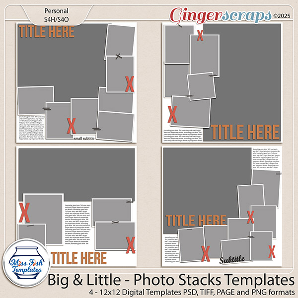 Big Little Photo Stacks Templates by Miss Fish 