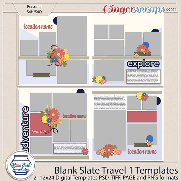 Blank Slate Travel 1 Templates by Miss Fish