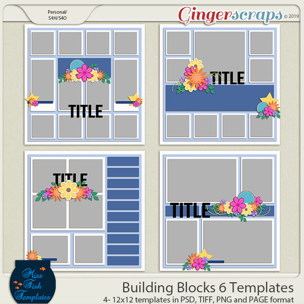 Building Blocks 6 Templates by Miss Fish 