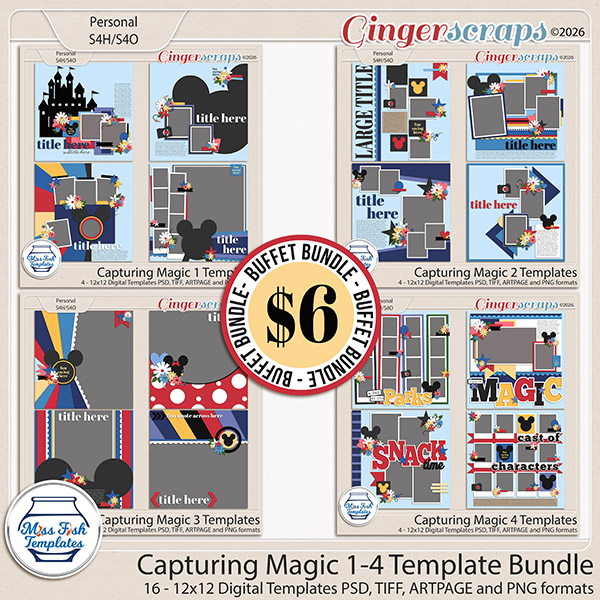 Capturing Magic 1-4 Template Bundle by Miss Fish 