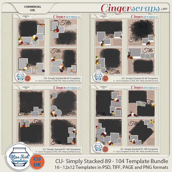 CU - Simply Stacked Templates 89-104 Bundle -  November Buffet