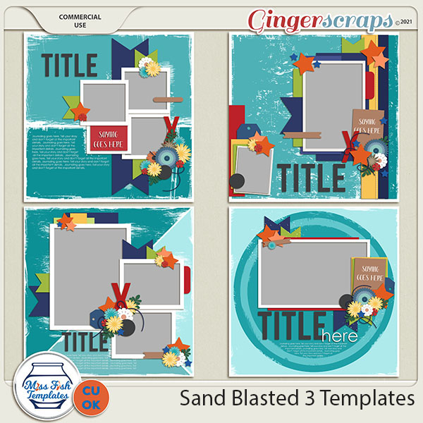 CU - Sand Blasted 3 Templates by Miss Fish