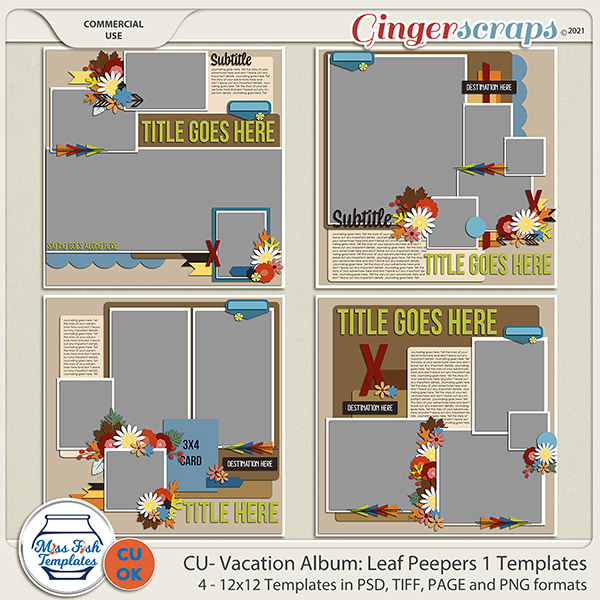 CU - Vacation Album: Leaf Peepers 1 by Miss Fish Templates 