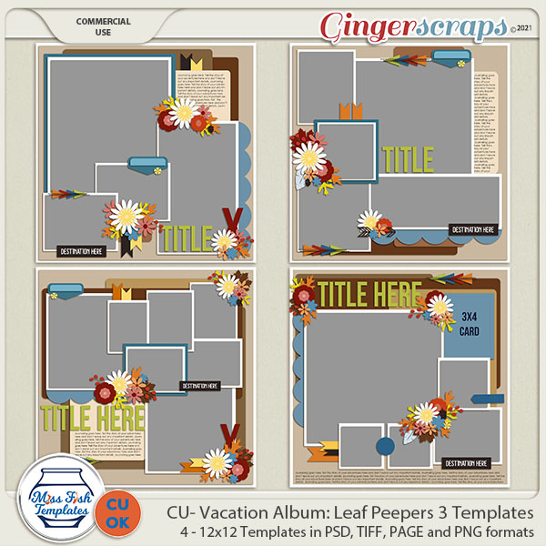 CU - Vacation Album: Leaf Peepers 3 by Miss Fish Templates