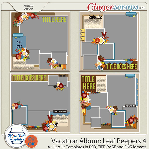 CU - Vacation Album: Leaf Peepers 4 by Miss Fish Templates