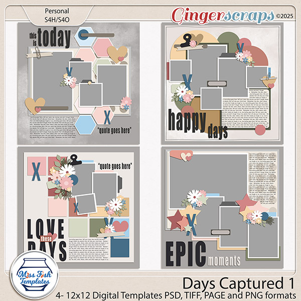 Days Captured 1 Templates by Miss Fish