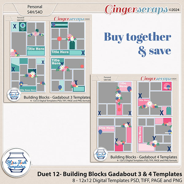 Duet 12 - Building Blocks Gadabout 3 & 4 Templates by Miss Fish