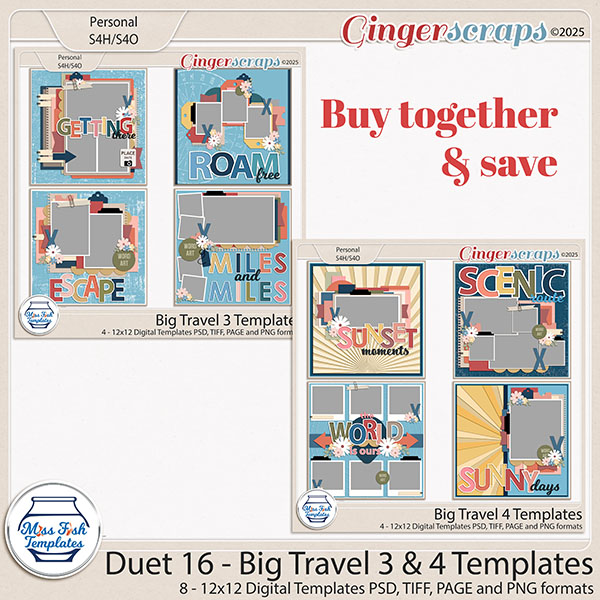 Duet 16 - Big Travel 3 & 4 Templates by Miss Fish